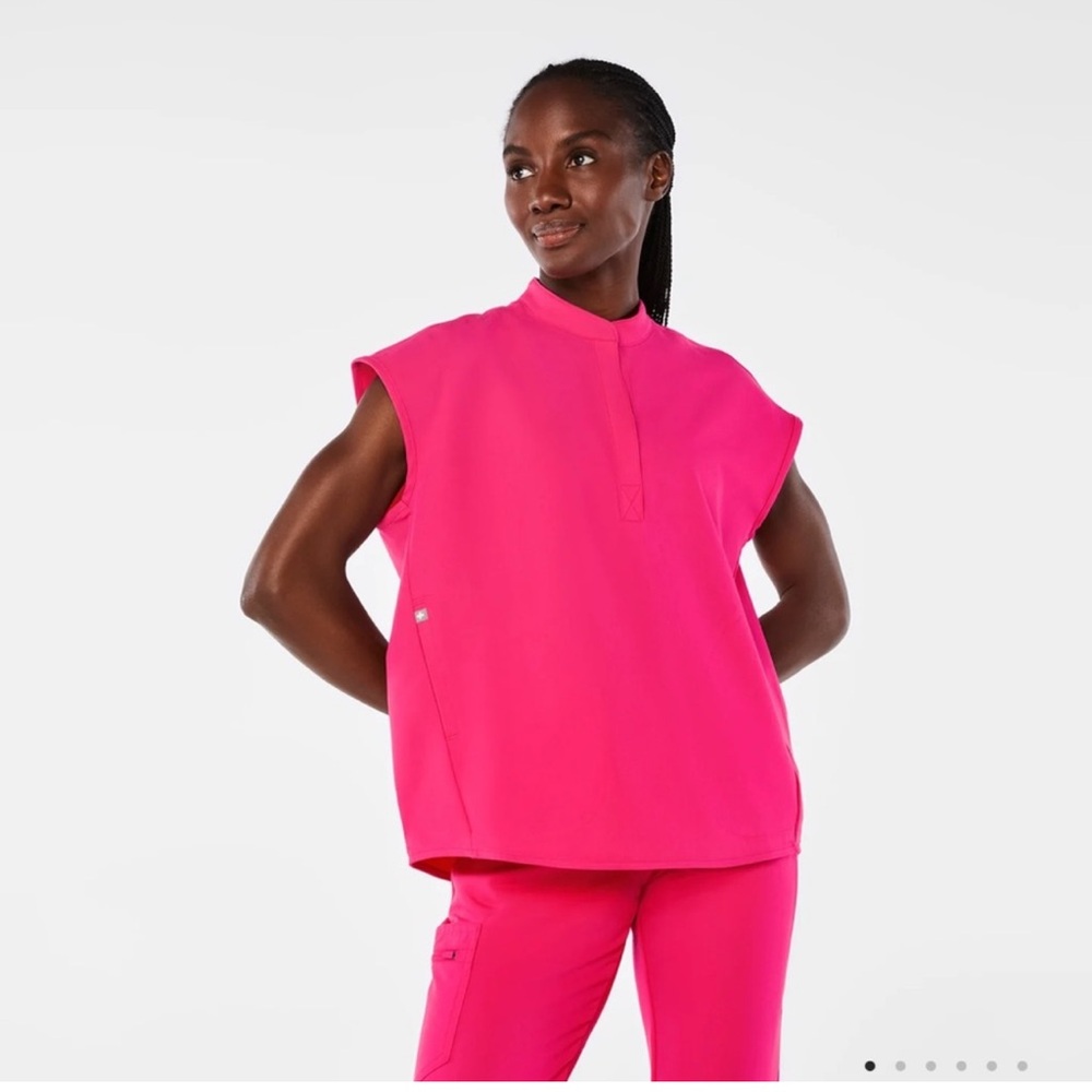 Figs Shocking Pink Rafaela Top